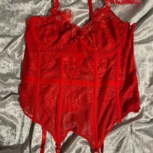 Red Lace Bustier